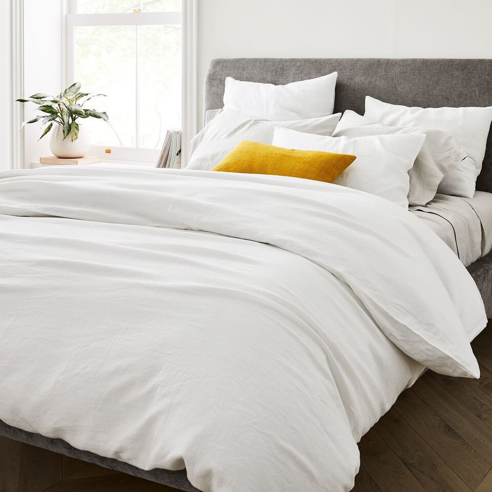 Belgian Flax Linen Quilt Cover & Pillowcases White west elm Australia